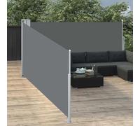 Tenda Laterale Estensibile per Esterno, Antracite 100x1000 cm, Frangivista Balcone e Separe da Giardino, Tessuto Poliestere UV e Struttura Acciaio, con Rullo Automatico
