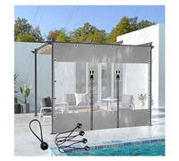 Tenda laterale per pergola in PVC trasparente con pannello grigio telone in plastica trasparente per tende da terrazza 3,8 x 2,5 m