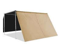 Tenda laterale per veicolo con aste telescopiche, altezza regolabile 115-220 cm, telaio in alluminio, cinghie fisse (cachi, 2 x 2,5 m)