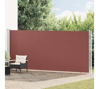 Tenda laterale retrattile, 180 x 600 cm, marrone, per terrazza balcone, schermo privacy in poliestere, resistente ai raggi UV, cassetta su base acciaio, posteriore automatica
