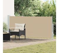 Tenda laterale retrattile Beige 500 x 117 cm Tessuto Poliestere con Meccanica Automatica per Ombre e Privacy su Terrazza, Patio o Giardino, Facile installazione con Accessori