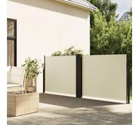Tenda Laterale Retrattile Estensibile, 120x1200 cm, Crema, Poliestere Impermeabile UV, Frangivista per Balcone, Separe da Giardino e Paravento Interno