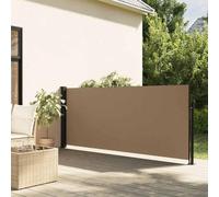 Tenda Laterale Retrattile Estensibile, 140x600 cm, Tessuto Poliestere PU Impermeabile, Frangivista Balcone e Separe da Giardino, Colore Tortora