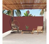 Tenda laterale retrattile marrone, 180 x 600 cm, per la privacy e il vento, divisorio espandibile da giardino, per balcone e patio, elegante soluzione per ombrelloni e recinzioni