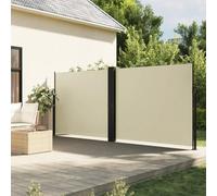Tenda Laterale Retrattile per Esterni, Crema 180x1200cm, Poliestere Impermeabile UV, Frangivista Balcone e Separe Giardino, con Struttura in Acciaio