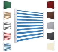 Tenda laterale retrattile, resistente ai raggi UV, divisorio pieghevole per esterni, patio, giardino, balcone, terrazza, colore rosso e bianco, 160 x 500 cm, soluzione ombreggiante resistente alle