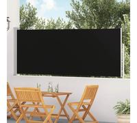 Tenda laterale retrattile terrazza 120x500 cm Nero, schermo privacy Balcone con Cassette Acciaio, Vento e Sole Basso, Indietro Automatico, Poliestere resistente UV strappo,