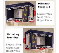 Tenda Letto Oscurante Doppia per La Protezione della Privacy in Dormitorio A Castello con Staffa - Baldacchino Portatile Interno per Letto Singolo Dormiente, Riducendo La, Grey, 190CMx90CMx90CM