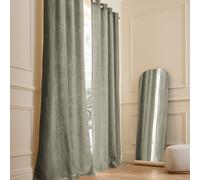 Tenda lino lavato foderato, con occhielli, Private Verde 140 x 350 cm