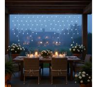 Tenda Luci di Natale 186 LED Bianco Freddo 4,2 mt