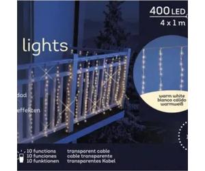 Tenda Luci di Natale 420 LED Bianco Caldo 4 X 1 mt