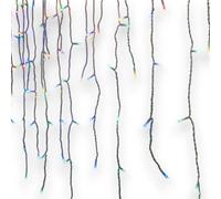 Tenda luci esterno 160 Led multicolor gioco luci impermeabile IP44 lunghezza 3x1,8x0,7 metri 10 fili 220-250v con spina Schuko