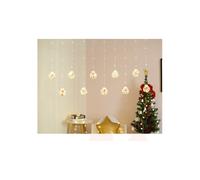 TENDA LUMINOSA 10 PALLINE DI NATALE 3 METRI CON NEVE LUCE LED CALDA FREDDA RGB