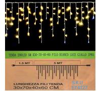 TENDA Luminosa 200 LED 5mt x 30-70-40-60 cm Luce di NATALE Prolungabile IP65 [EEK: A]