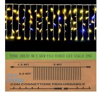 TENDA Luminosa 200 LED 5mt x 50cm Luce di NATALE Prolungabile con flash ip65
