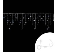 Tenda luminosa 3 metri 92 MaxiLed Reflex Professionale Bianco Freddo fisso e intermittente stalattiti prolungabile altezza 70cm da esterno Wisdom