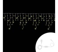 Tenda luminosa 6 metri 280 MaxiLed Reflex Professionale Bianco Caldo fisso e Bianco Freddo intermittente stalattiti prolungabile altezza 70cm da ester