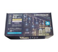 Tenda Luminosa 60 LED Bianco Caldo con 12 Flash Freddi 3m Esterno Prolungabile