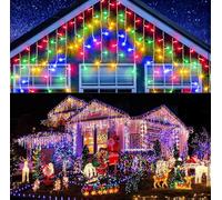 tenda luminosa a led natalizia a cascata con 256 led luci multicolor da esterno [EEK: A]