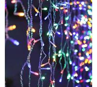 Tenda luminosa con luci led pioggia cascata di natale da esterno multicolor rgb