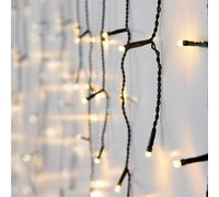 Tenda luminosa con pioggia di ghiaccio, luce bianca calda, per esterni con spina, 360 LED/12 m, con 80 fili di luce, decorazione natalizia, per avvento, giardino, illuminazione decorativa