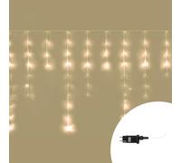 Tenda luminosa effetto pioggia 10 metri da 420 Led Bianco Caldo stalattiti altezza 90cm da esterno Wisdom