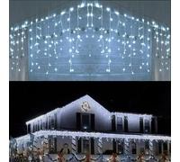 TENDA LUMINOSA ESTERNO 150 LED NATALE BIANCO FREDDO FISSO INTERMITTENTE 5 METRI [EEK: A]