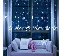 Tenda luminosa Natale 200x100cm stella stelle natalizia luce led bianco caldo [EEK: A++]