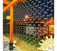 Tenda Luminosa Natale,6 x 2M 408 LED luci per tende da appendere in cristallo,8 Modalità luci per cascate di ghiaccioli collegabili,per gazebo da camera da letto,patio,feste(bianco caldo)