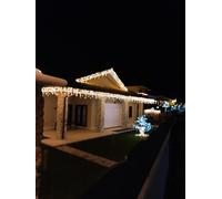 Tenda Luminosa Natale 92 LED da 3MT Prolungabile Esterno Luce Calda + Flash