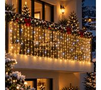 Tenda luminosa Natale stalattiti 200 LED luce fissa + flash da 3 x 1MT lineari [EEK: A]
