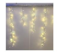 Tenda luminosa Natale Trasparente 576 luci - LED Bianco caldo (3,4 + 4 mt) StarFall 8 Giochi di luce IP44 78932