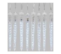 Tenda luminosa Natale Trasparente 80 luci - LED Bianco freddo (2,4 + 4 mt) Giuntabile Ghiaccioli 1 Gioco di luce 67806