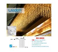 TENDA LUMINOSA NATALIZIA 100 LED LUCE CALDA FISSA + BIANCA INTERMITTENTE XC-3033