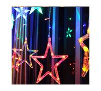 TENDA LUMINOSA NATALIZIA 140LED CON STELLE COLORATE RGB 2MT ESTERNO PROLUNGABILE