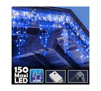 TENDA LUMINOSA NATALIZIA 150 LED CON FLASH LUCE BLU 3MT ESTERNO PROLUNGABILE