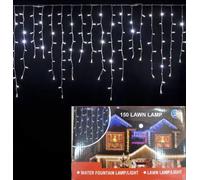 Tenda Luminosa Natalizia 5mtx70x30cm flash bianco/FREDDO/ prolungabile 150led