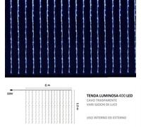 Tenda Luminosa Natalizia bianco caldo 6 x 1.2m 400 led PROLUNGABILE [EEK: A+++]