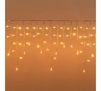 Tenda Luminosa Natalizia LED 192 Luci Intermittenti - 3 Metri con Stalattiti - IP44 Interno Esterno - Luce Fredda (Luce Fredda)
