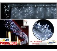 Tenda Luminosa Natalizia NATALE LUCI CASCATA BALCONE 480 LED BIANCO 8 METRI offe