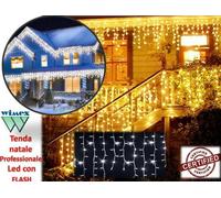 TENDA LUMINOSA NATALIZIA PROFESSIONALE LUCI NATALE FLASH CASCATA BALCONE 4 MT