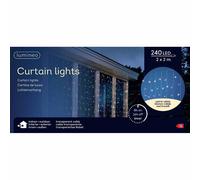 Tenda luminosa Stalattiti Curtain 240 led luce calda filo trasparente 200xh200cm