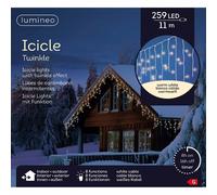 Tenda luminosa Stalattiti Icicle 259 led luce calda filo bianco con giochi luce