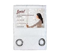 TENDA LUNEL in tinta unita BIANCO cm. 140X280 COPRENTE confezionata