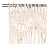 Tenda macramè in cotone, 140 x 240 cm, naturale frangivista per finestre, realizzata a mano, ecologica e durevole, decorazione perfetta per soggiorno, camera da letto o balcone