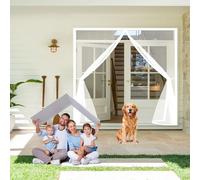 Tenda Magnetica 100 x 170 cm 2×Più Resistente Del Modello Classico, Stop Zanzare, Chiusura Automatica, Superiore Aumentato Zanzariere Magnetiche per Porte per Casa Cortile, Bianco