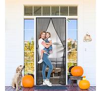 Tenda Magnetica, 110 x 265 cm Zanzariera Magnetica, Chiuso automaticamente Pieghevole, Rete, Aria Fresca in & Keep Bugs out Nero