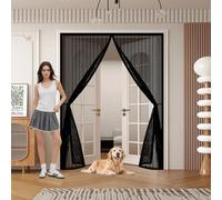 Tenda Magnetica 210 x 160 cm 2×Più Resistente Del Modello Classico, Stop Zanzare, Chiusura Automatica, Superiore Aumentato Tenda Magnetica per Porte per Porte Finestre, Nero