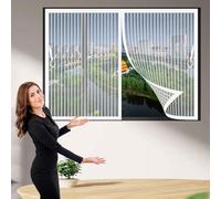 Tenda Magnetica 40 x 160 cm Chiusura Automatica, Rete Fine, Zanzariera con Magneti con Nastro Adesivo, Installazione Facile per Balcone Soggiorno Camera da Letto, Bianco