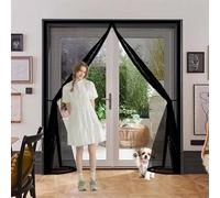Tenda Magnetica 59 x 170 cm 2×Più Resistente Del Modello Classico, Stop Zanzare, Chiusura Automatica, Superiore Aumentato Zanzariera Tenda Magnetica per Casa Cortile, Nero